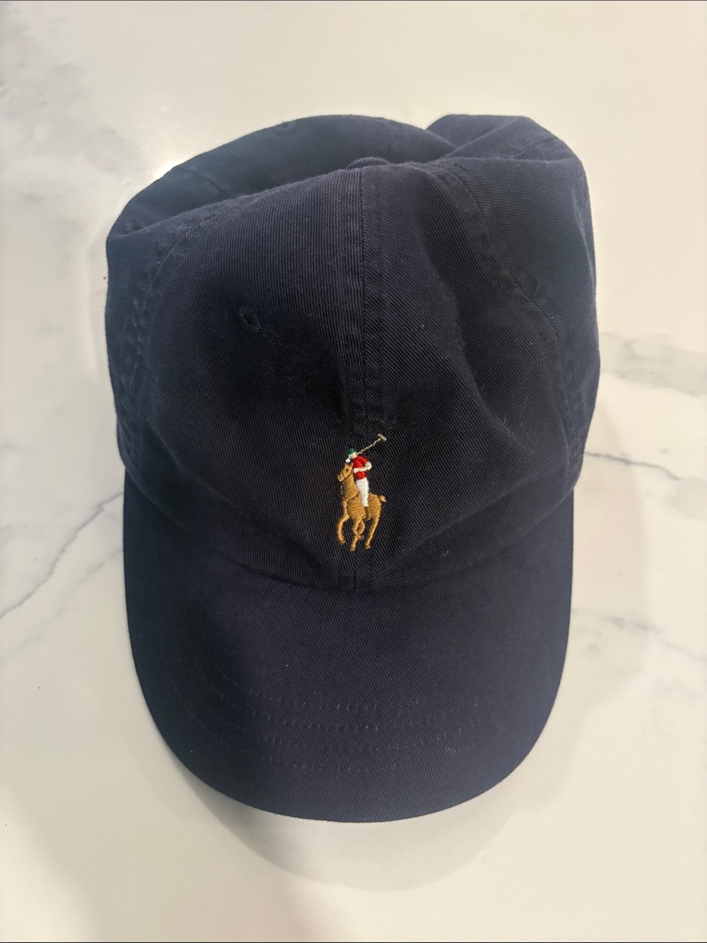Ralph Lauren Navy Polo Pony Cap with Embroidered Pony